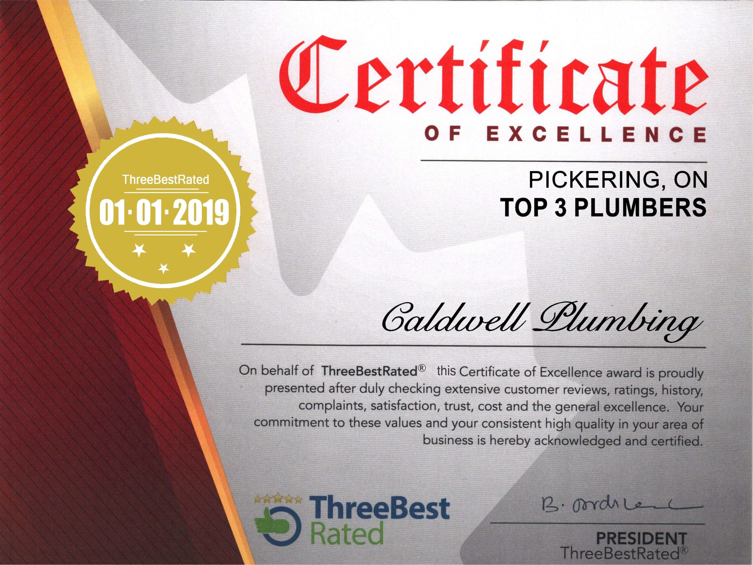 ThreeBestRated Certificate of Excellence