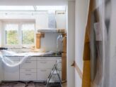 A bright, modern kitchen under renovation.